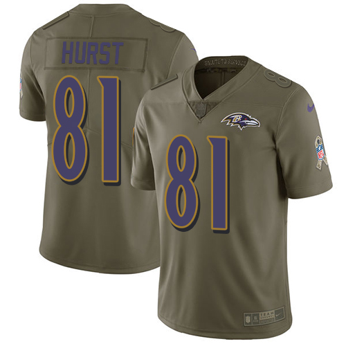 Nike Ravens #81 Hayden Hurst Olive Youth Stitched NFL Limited Salute to Service Jersey